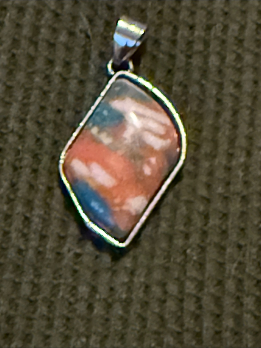 Handcrafted Multicolor Stone Pendant Necklace - Silver Setting
